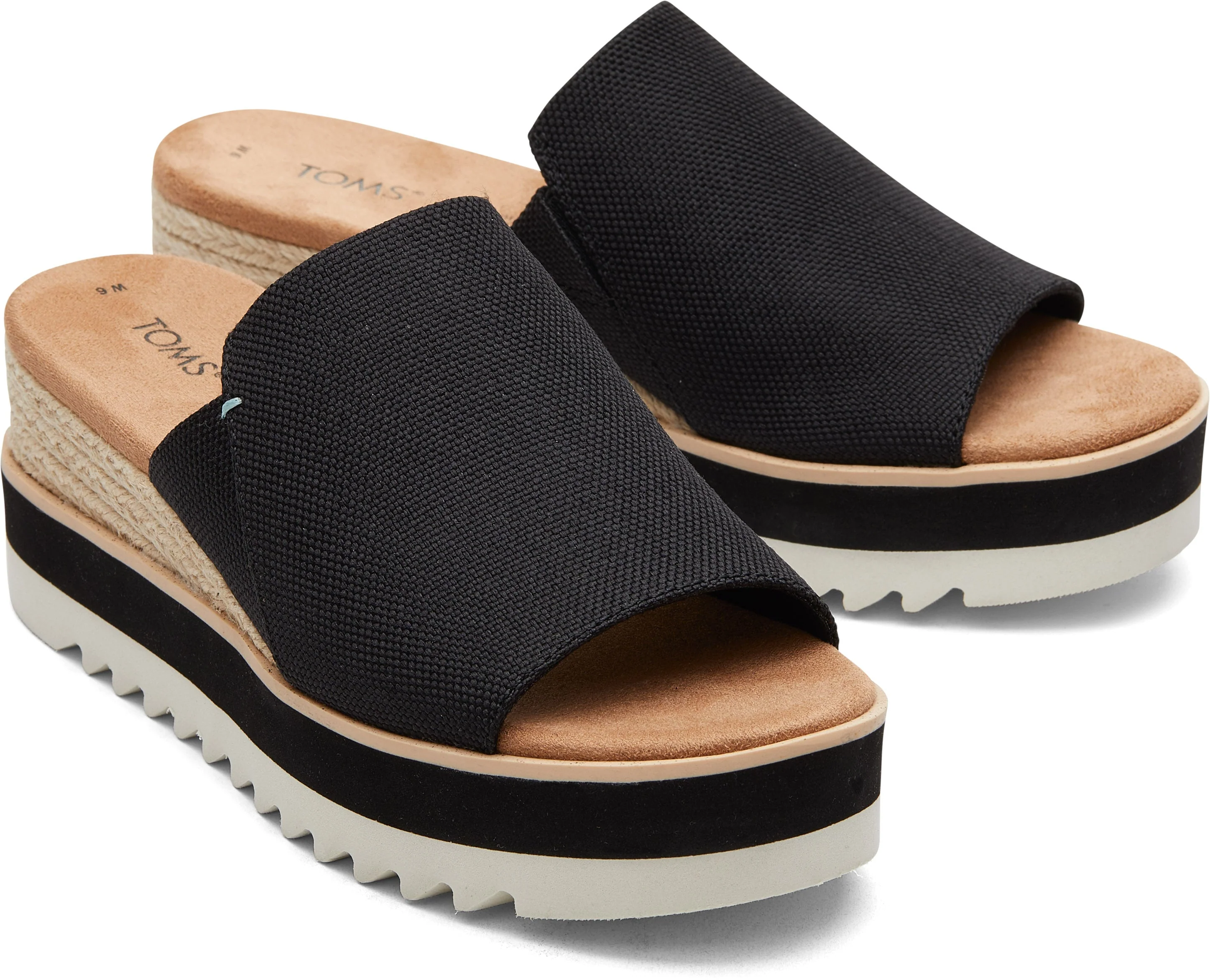 Diana Mule Sandal - Black Canvas - Image 3