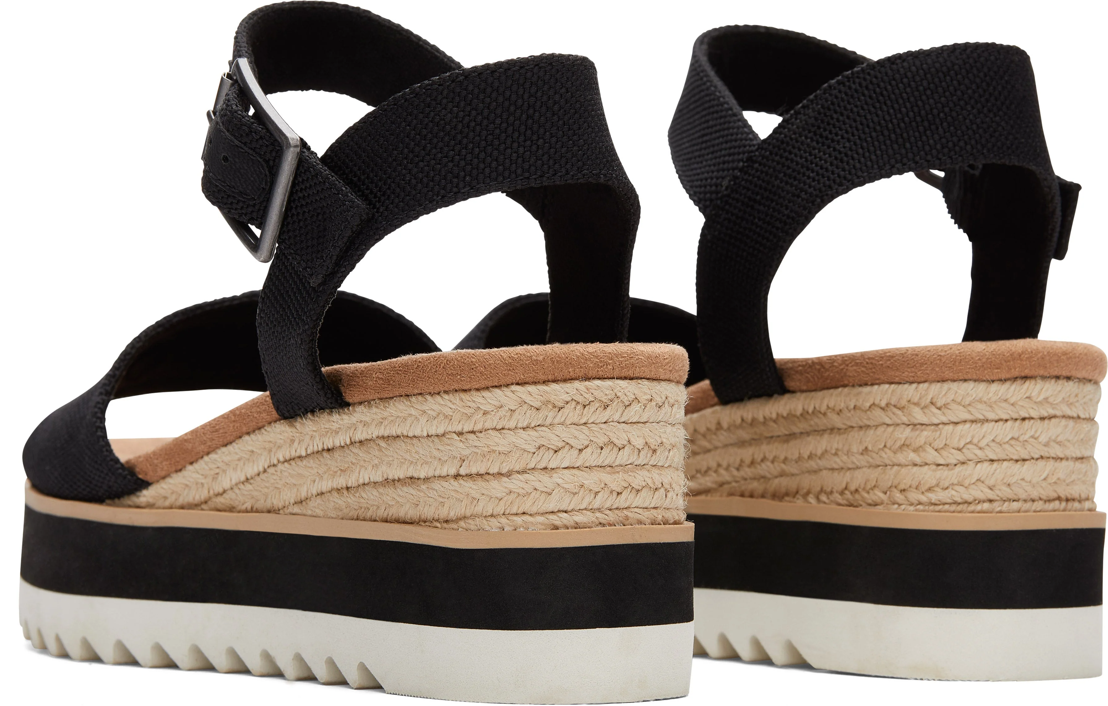 Diana Wedge Sandal - Black Canvas - Image 4