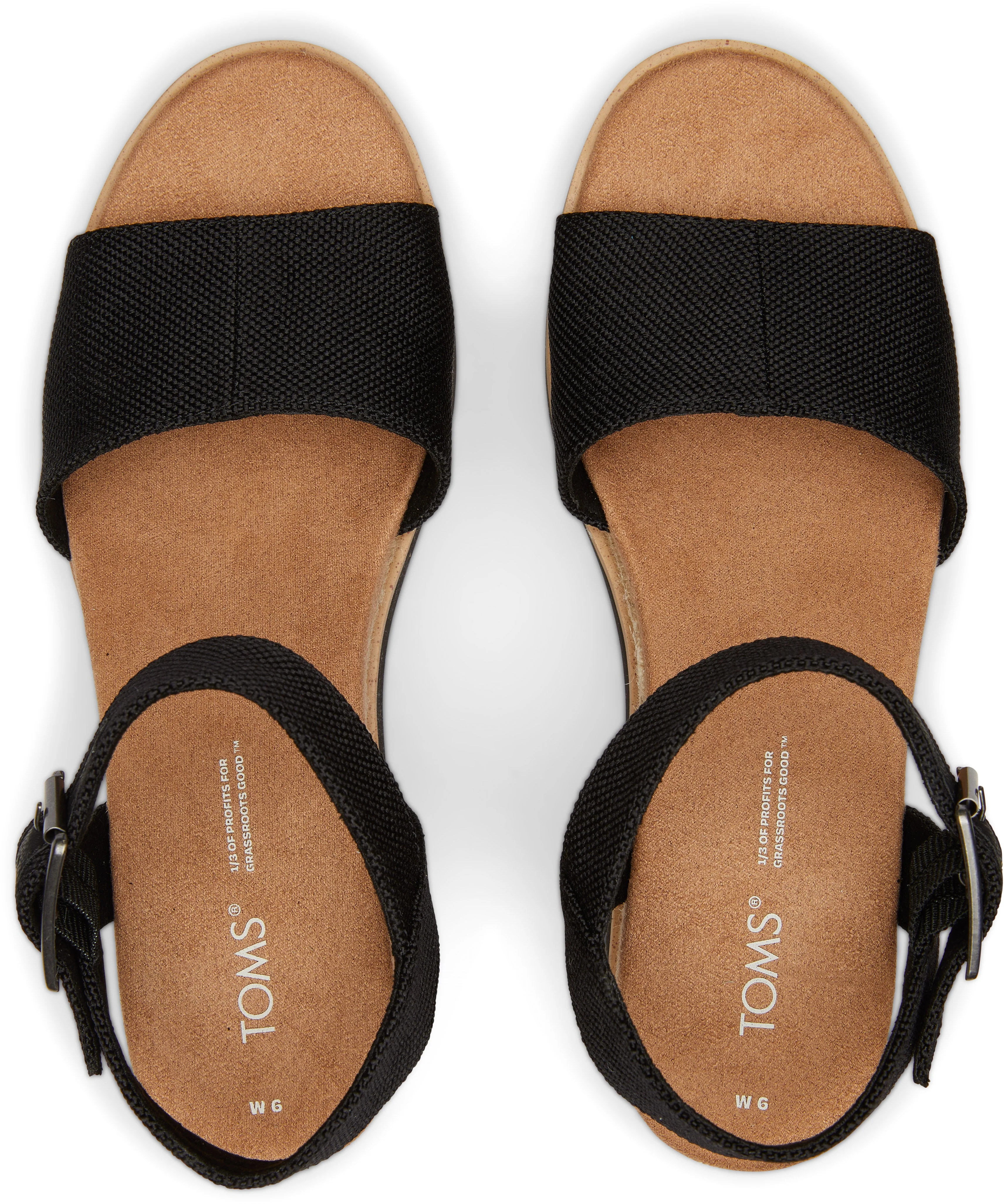 Diana Wedge Sandal - Black Canvas - Image 5